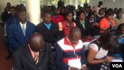 Some of the people who attended the voter registration meeting in Harare.