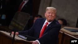 President Donald Trump delivers the State of the Union address at the US Capitol in Washington, DC, on Feb. 4, 2020. 