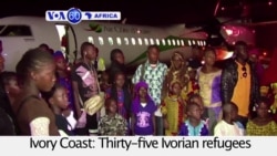 VOA60 Africa-Thirty-five Ivorian refugees arrive at the Abidjan airport