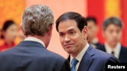 美国国务卿卢比奥抵达北京人民大会堂，出席中国领导人习近平为美国总统特朗普举办的国宴。(2026年5月14日)