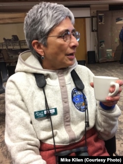 Neseem Munshi of Colorado has been coming to Nebraska to see the crane migration for many years and compares it to the world's other great migration in her native Africa -- the wildebeests.