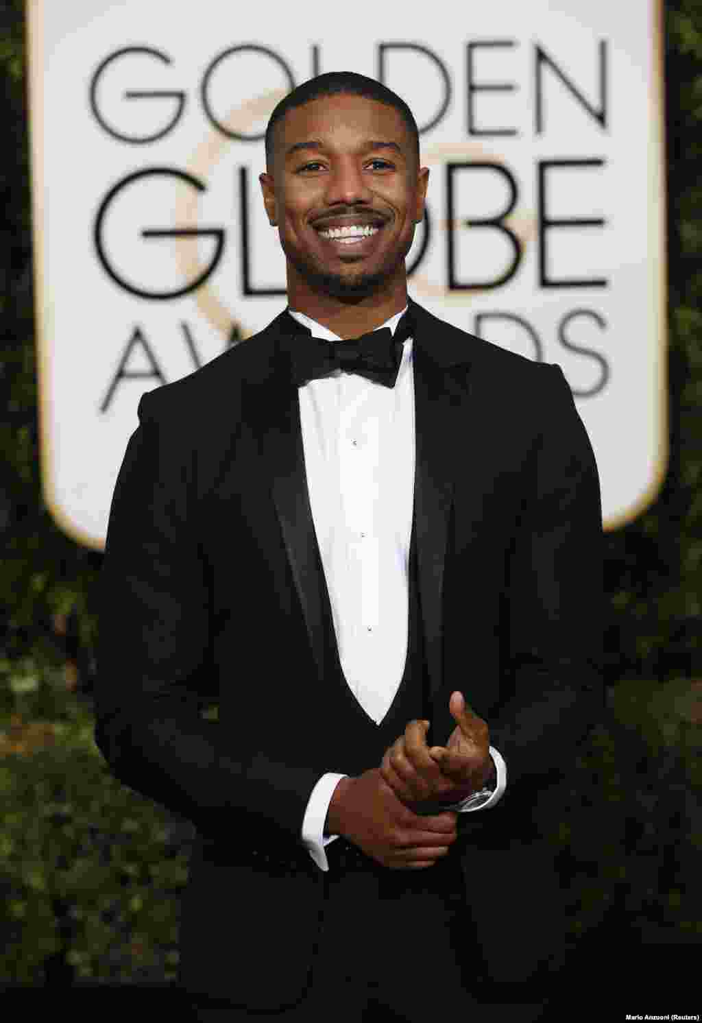 Actor Michael B. Jordan à chegada dos Globos de Ouro em Beverly Hills