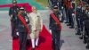 Indian Prime Minister Narendra Modi inspects the guard of honour during a welcome ceremony at Republic quare in Maldive's capital Male on June 8, 2019.