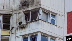 تصاویری از آسیب‌ وارد شده به یک ساختمان در مسکو