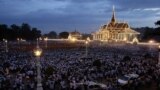 Cambodian mourners gather for prayer to the Cambodia's late King Norodom Sihanouk in front of the Royal Palace in Phnom Penh, Cambodia, Tuesday, Oct. 23, 2012. King Norodom Sihamoni and his mother, Queen Monineath on Tuesday visited mourners gathered in front of the Royal Palace from across the country to pay tribune to late Cambodian king Norodom Sihanouk.