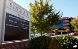 FILE - Sinclair Broadcast Group, Inc.'s headquarters stands in Hunt Valley, Md.