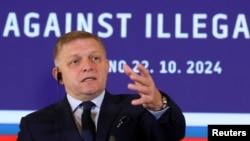 FILE - Slovakia's Prime Minister Robert Fico is shown in Komarno, Slovakia, October 22, 2024. 