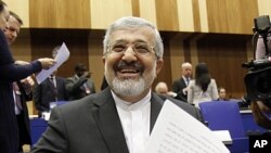 Iran's ambassador to the International Atomic Energy Agency (IAEA) Ali Asghar Soltanieh waits for the start of the IAEA board of governors meeting at the International Center, in Vienna, Austria, March 8, 2012.