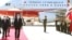 Turkish President Tayyip Erdogan reviews a guard of honor with Turkish Cypriot leader Ersin Tatar upon his arrival in northern Nicosia, Cyprus, Nov. 15, 2020. (Mustafa Oztartan/Presidential Press Office/Handout)