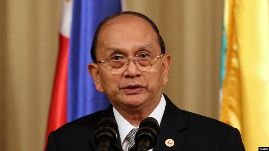 FILE - Burmese President Thein Sein delivers a speech to the media.