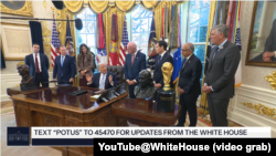 President Donald Trump speaks during a meeting with the White House task force on the 2026 FIFA World Cup in the Oval Office of the White House, Monday, Nov. 17, 2025, in Washington. 