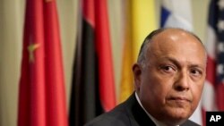 Menteri Luar Negeri Mesir, Sameh Shoukry di Kantor PBB, New York, 11 Mei 2016. (Foto: dok).