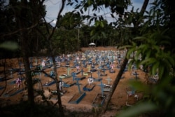 Graves for people who have died in the past month fill a new section of the Nossa Senhora Aparecida cemetery, amid the new coronavirus pandemic, in Manaus, Brazil, May 11. 2020.