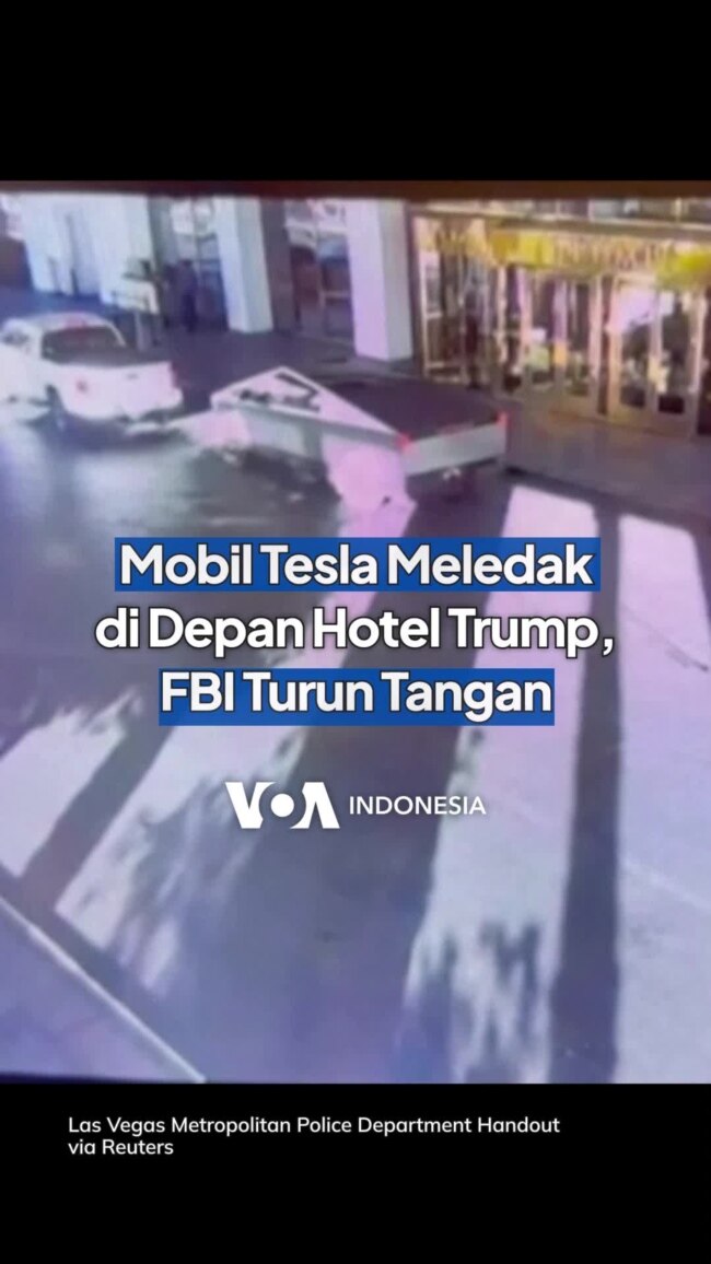 Mobil Tesla Meledak di Depan Hotel Trump, FBI Turun Tangan