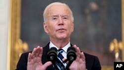 President Joe Biden speaks in the State Dining Room at the White House, Thursday, Sept. 9, 2021, in Washington. Biden is announcing sweeping new federal vaccine requirements affecting as many as 100 million Americans in an all-out effort to increase COVID