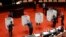 Legislature officers prepare voting booths to elect a new speaker on the legislature floor in Taipei, Taiwan, Feb. 1, 2016. 