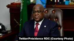 Président Félix Tshisekedi azali kokamba likita ya mbulamatari na télé-conférence, na Kinshasa, 17 juillet 2020. (Twitter/Présidence RDC)