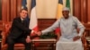 Idriss Deby et Emmanuel Macron à N'Djamena le 23 décembre 2018.