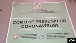 Panfleto sobre o coronavírus em Angola