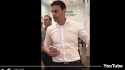 A video clip recorded on Tuesday by a customer at Fresh Kitchen in Midtown Manhattan and posted on Facebook, shows a man growing enraged and loudly complaining to the sandwich shop staff after hearing conversations in Spanish. Video about the incident we