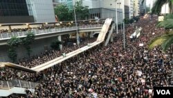 Hong Kong protests against extradition law amendment, June 16, 2019.