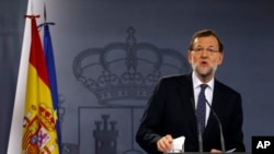 Thủ tướng Tây Ban Nha Mariano Rajoy phát biểu tại Madrid, ngày 27/10/2015.