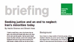 Minority Rights Group International's 'Seeking justice and an end to neglect: Iran’s minorities today' report