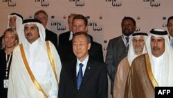 Doha'daki Libya Temas Grubu toplantısına katılan liderler