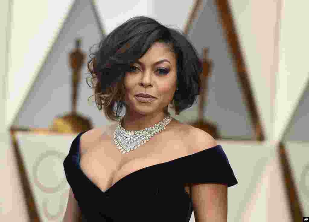 Taraji P. Henson arrives at the Oscars on Feb. 26, 2017, at the Dolby Theatre in Los Angeles. 