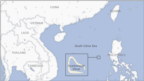 南中国海斯卡伯勒浅滩（中国称黄岩岛）的地理位置图 