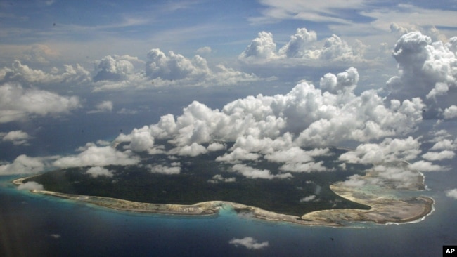 A aerial view of North Sentinel Island, in India's southeastern Andaman and Nicobar Islands. A tsunami in this area after an earthquake killed about 3,500 people in 2004. (AP Photo/Gautam Singh)