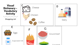This image by Cristiana Galvão shows one simple way to organize pictures and information in a visual dictionary.