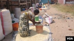 Farmers selling maize after harvest in Malawi's northern district of Karonga. (VOA / T. Kumwenda) 