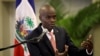 FILE - Haiti's President Jovenel Moise speaks during a news conference in Port-au-Prince. March 2, 2020.