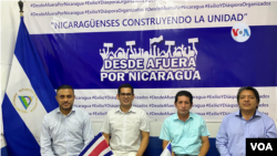 Miembros de organizaciones no gubernamentales nicaragüenses celebran la posición que tomó la mayoría de países en Sesión del Consejo Permanentes de la OEA. [Foto: VOA/Armando Gómez]