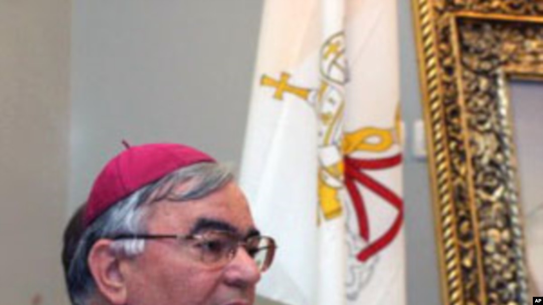 Auxiliary Bishop of Nazareth Giacinto-Boulos Marcuzzo speaks during a press conference at Notre Dame of Jerusalem, (File)