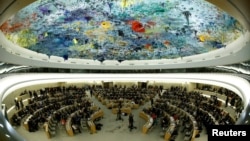 نشست شورای حقوق بشر سازمان ملل متحد در مقر اروپایی آن سازمان در شهر ژنو سوئیس - آرشیو