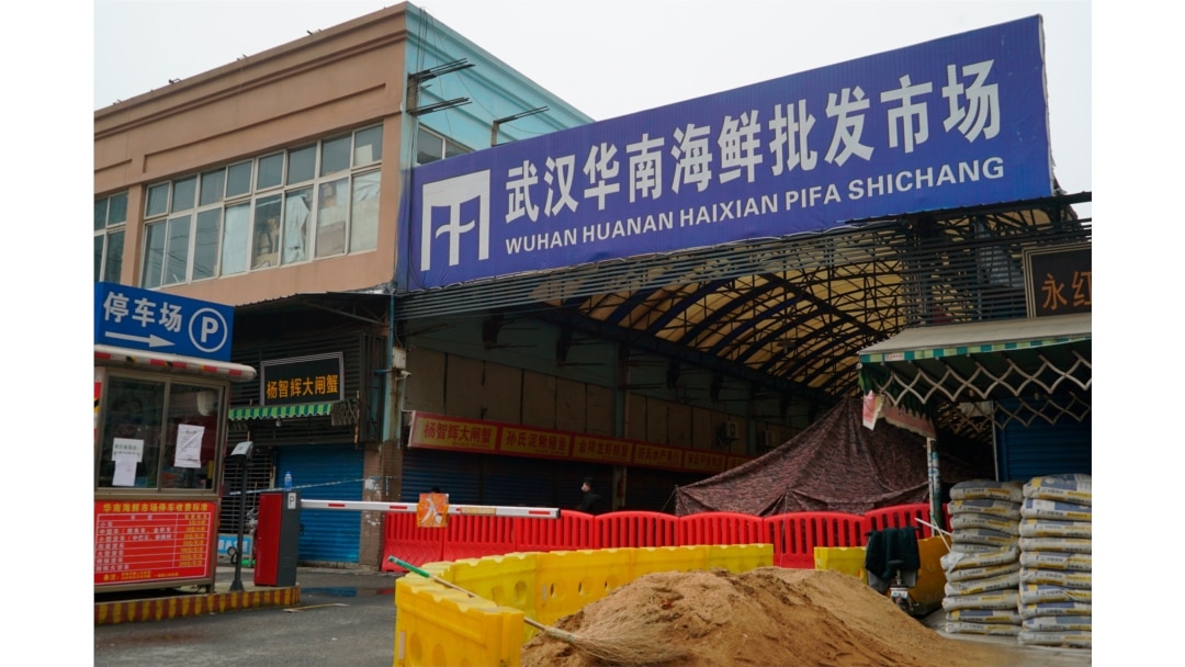 The Wuhan Huanan Wholesale Seafood Market, where a number of people fell ill with a virus, sits closed in Wuhan, China, Jan. 21, 2020.