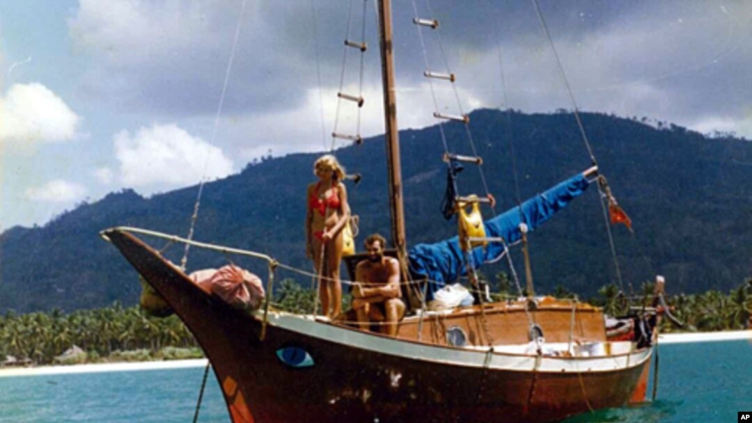 Kerry Hamill, sailing with his girlfriend, Gail Colley, in the 1970s.