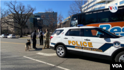 Refuerzan seguridad en Washington previo a la toma de posesión del presidente Joe Biden. Foto del jueves 14 de enero de 2021. [Celia Mendoza/VOA]