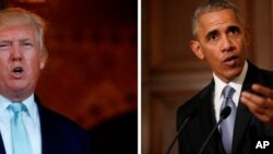 Rais Mteule Donald Trump na Rais Barack Obama