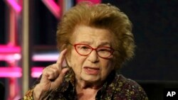 FILE - Dr. Ruth Westheimer participates in the "Ask Dr. Ruth" panel during the Hulu presentation at the Television Critics Association Winter Press Tour in Pasadena, California, Feb. 11, 2019. The diminutive sex therapist who became a pop icon died on July 12, 2024, at age 96.