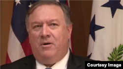 El secretario de Estado de EE.UU., Mike Pompeo, habló en el Army War College en Pennsylvania el lunes, 1 de abril de 2019.