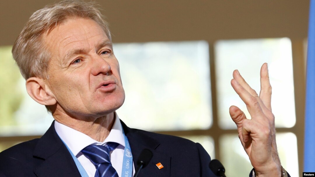 Penasihat senior PBB untuk Suriah, Jan Egeland dalam konferensi pers di Jenewa, Swiss (foto: dok). 