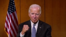 FILE - Former Vice President Joe Biden appears by video feed at start of the virtual 2020 Democratic National Convention, hosted from Milwaukee, Wis., Aug. 18, 2020.