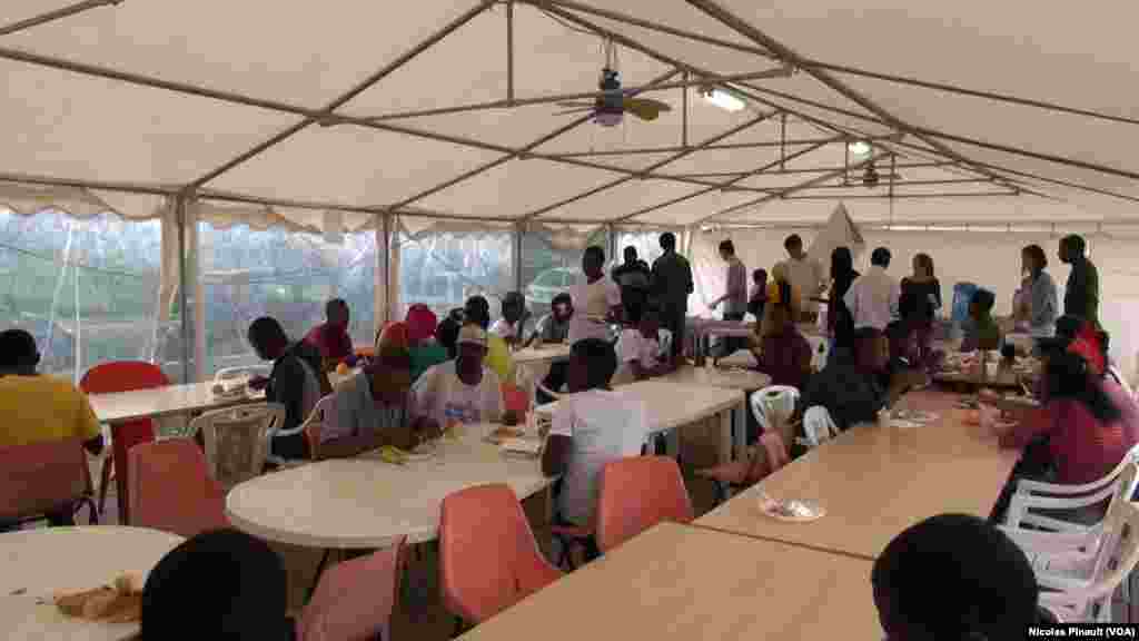 African Migrants in the center run by the Italian Red Cross, Rome (Nicolas Pinault/VOA).