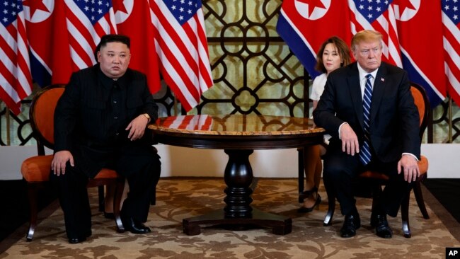 President Donald Trump meets North Korean leader Kim Jong Un, Feb. 28, 2019, in Hanoi.