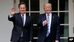 Trump US Panama President Donald Trump stands with Panamanian President Juan Carlos Varela. (File)