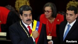 ​ប្រធានាធិបតី​ប្រទេស​វ៉េណេស៊ុយអេឡា​លោក Nicolas Maduro ស្ថិត​ក្នុង​ពិធី​បើករបស់​​តុលការកំពូល​ Supreme Court of Justice (TSJ) ទីក្រុង​ Caracas ប្រទេស​វ៉េណេស៊ុយអេឡា​កាលពី​ថ្ងៃទី២៤ ខែមករា ឆ្នាំ២០១៩។