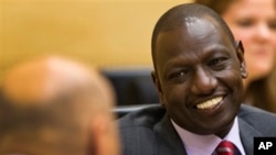 Naibu Rais wa Kenya, William Ruto akiwa katika chumba cha mahakama ya ICC huko The Hague